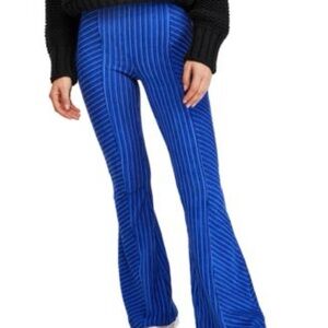 Striped Blue Flared Pants (26W X 33L)